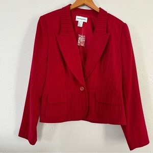 NWOT Vintage Bloomingdale’s Red Blazer Jacket Size 16 Formal Office Holiday